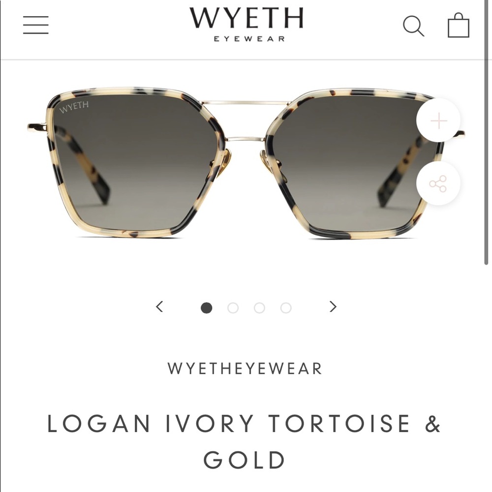 Wyeth Eyewear Logan Ivory Tortoise & Gold Sunglasses
